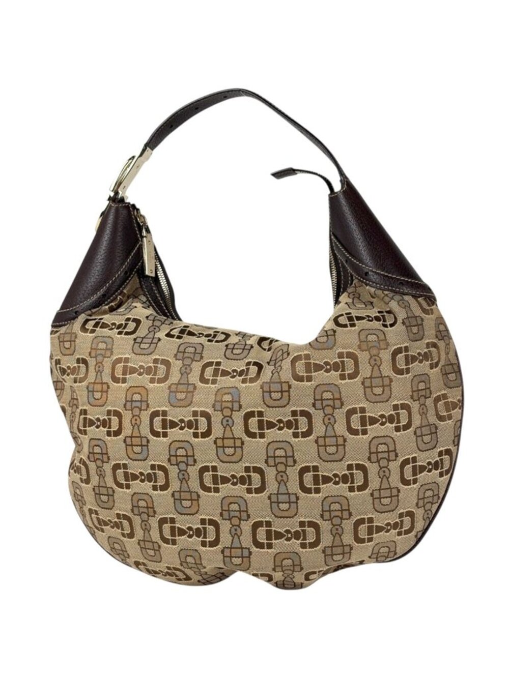 Gucci Handbag Horsebit Canvas Brown